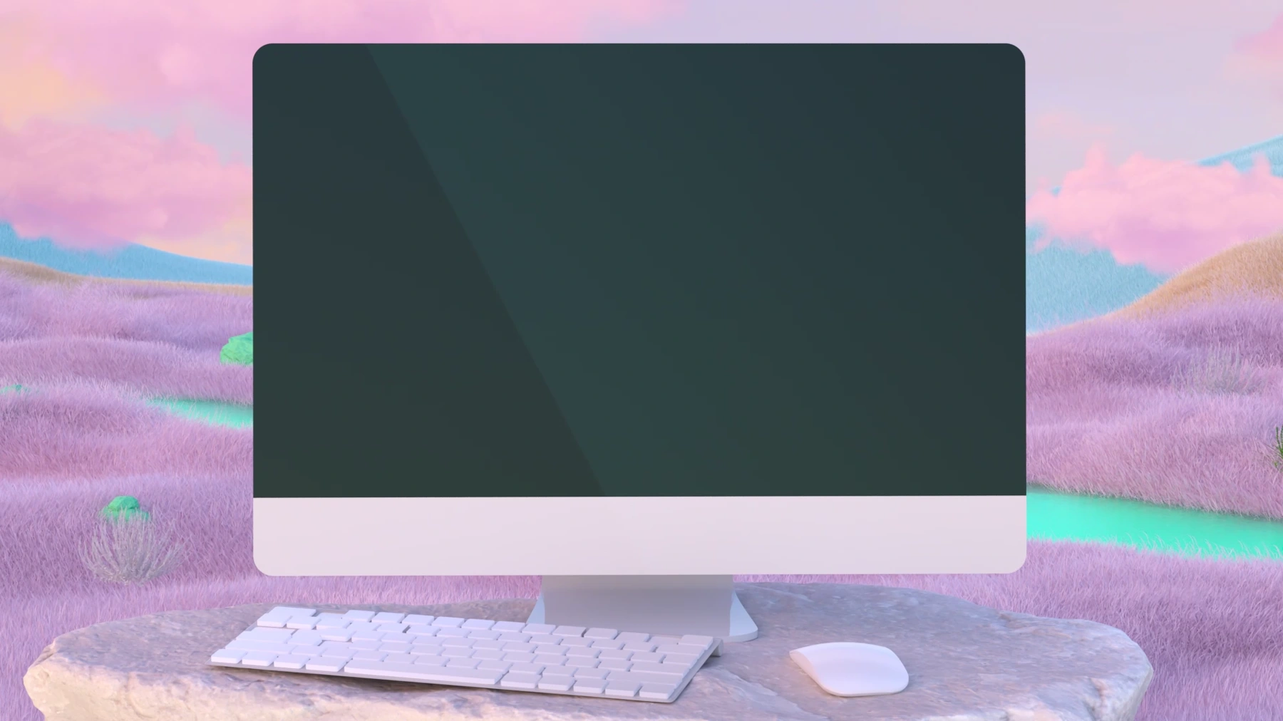 A clean, empty desktop inside the field