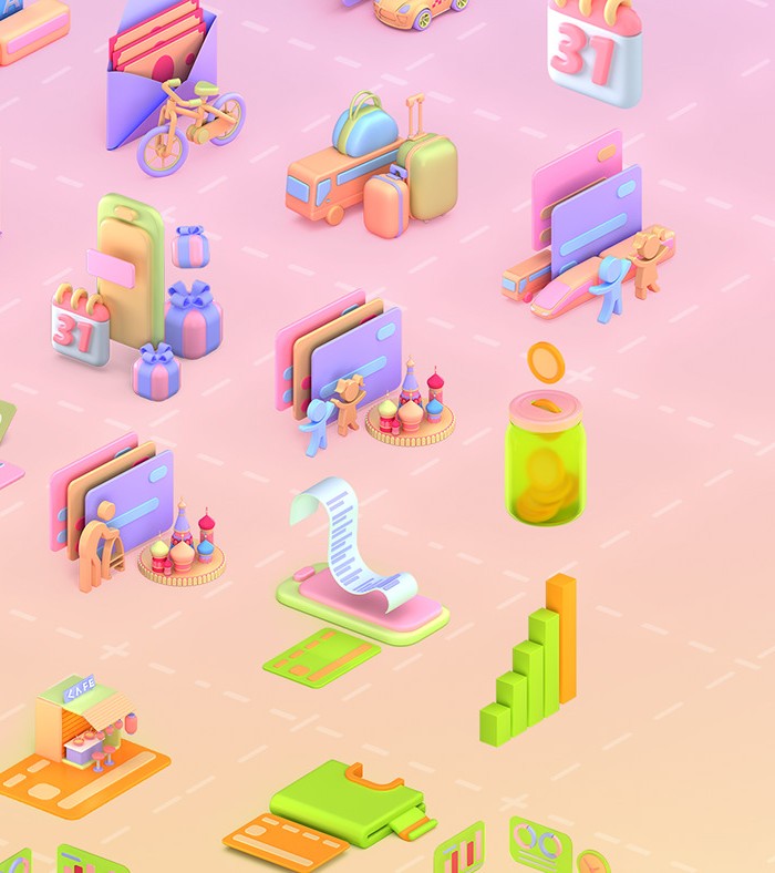 Finance and everyday spending icon set